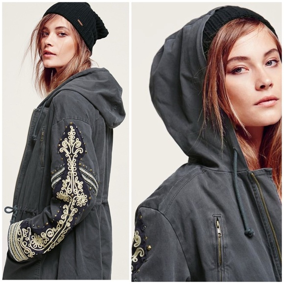 Free People Golden Quills Military Parka in Gray - Picture 3 of 15